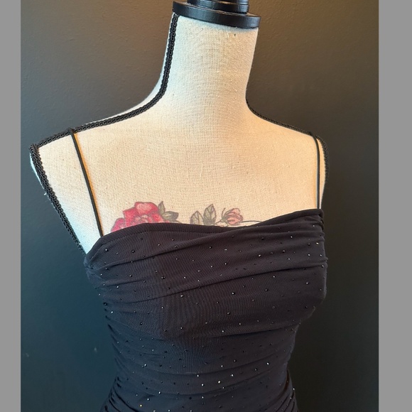 Windsor Sleeveless Rhinestone Bodycon Dress, Mini, Black, Size Small - Picture 8 of 13